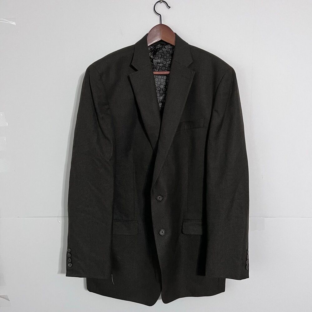 Lauren Ralph Lauren Mens Jacket Blazer Coat Size 44L Brown Rayon Blend